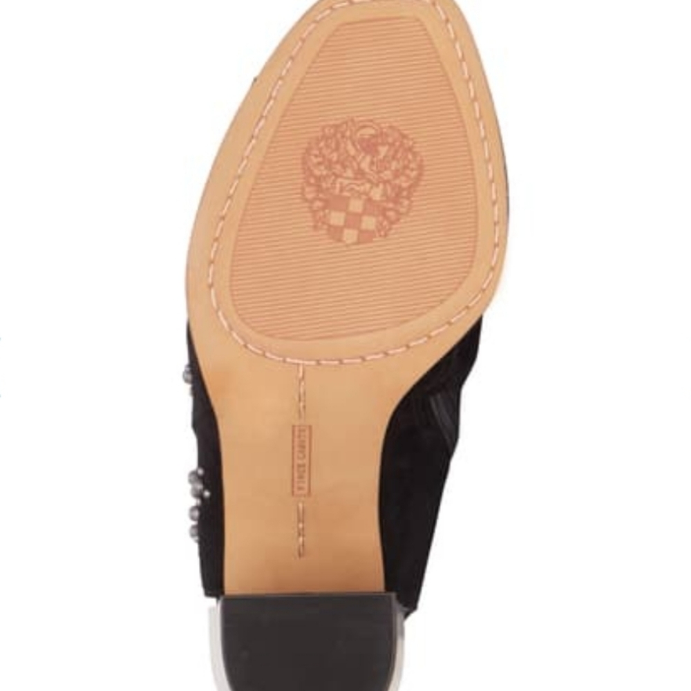 Vince Camuto Machine Black True Suede Designer Leather Suede Studded - Picture 5 of 7